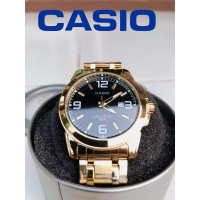 COM Shop/CASIO STANDARD นาฬิกาผู้ชายสายสแตนเลสหน้าปัดสีดำรุ่น MTP-1314D-1AV-100% รับประกันของแท้ 1 ปี