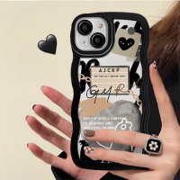 เคส Hp C53 Realme 10 C55 C33 C30 C31 C35 C21Y C25Y Realme C11 C25 C17 C15 C12 C3 Realme 7 7i 5 5i 5 6i 7 Pro เคส Ksing Doodle Hearts ขอบคลื่น TPU เคสนิ่มโทรศัพท์-Bisa COD