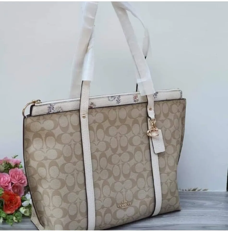 May tote in signature canvas with dandelion best sale floral print