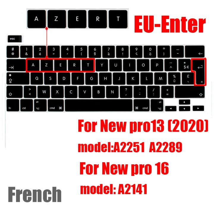 สำหรับ-macbook-pro13-2020แผ่นครอบแป้นพิมพ์ฟิล์มป้องกันแล็ปท็อป13-a2141-a2251-a2289สำหรับ-macbook-pro-16เคสแป้นพิมพ์ซิลิโคน