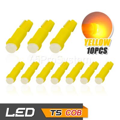 65Infinite (แพ๊ค 10 COB LED T5 สีส้ม วอร์มไวท์) 10 x T5 74 2721 37 1SMD LED มาตรวัดความเร็ว ไฟเรือนไมล์ ไฟปุ่มกด ไฟสวิทช์ Speedometer Instrument Gauge Cluster Dash Light Bulbs สี ส้ม เหลือง วอร์มไวท์ (Orage, Yellow, Warm White)