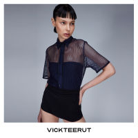 VICKTEERUT (ราคาปกติ 5,350-.) Short Sleeve Mesh Shirt เสื้อเชิ้ต แขนสั้น ผ้าตาข่าย