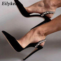 Eilken ฤดูใบไม้ร่วงแฟชั่น Rhinestone โลหะ Hollow Out ผู้หญิงปั๊ม Elegant Pointed Toe Stiletto รองเท้าส้นสูงตื้น Office Lady Shoes