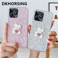 DKHORSING 3D เคสโทรศัพท์หมีน่ารักสำหรับ Realme C51 C53 C53NFC C55 C33ของ NFC C30 C30S แวววาว Silcione ปลอกอ่อน Realmec51เคสโทรศัพท์มือ S Realme C53 NFC 2023