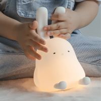 ☏✟ Led Night Light Usb Lamp Dimmable Childrens Baby Couple Bedroom Toy Gift Cute Rabbit Room Decoration Bedside Light