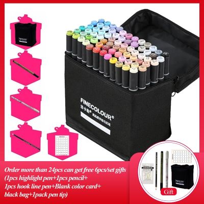 Finecolour EF103 Alcohol Based Art Markers With Bag 12/24/36/48/60/72/240 Colors Oily Soft Double-Headed Marker Pen Professional