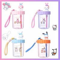 แก้วกาแฟลายการ์ตูนแก้วแบบมีหลอด Sanrio ขนาด520มล. เหยือกน้ำลายโปร่งใสน่ารักแก้วน้ำพลาสติกชาดเมโลดี้เมโลดี้