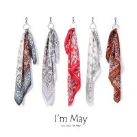 ★New★ Im May retro cashew flower square scarf silk scarf trousers scarf street dance hip-hop small scarf female Korean hip