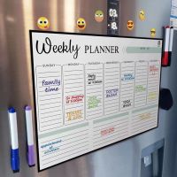 【YD】 2023 New Magnetic Monthly Weekly Planner Calendar Table Dry Whiteboard Blackboard Fridge Sticker Message Board Menu