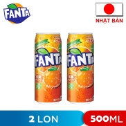 COMBO 2 LON NƯỚC NGỌT VỊ CAM FANTA NHẬT BẢN 500ML