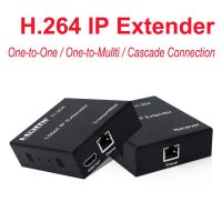 ตัวแยกเครื่องส่งและเครื่องรับสัญญาณวิดีโอตัวต่อขยาย HDMI IP ยาว150ม. H.264 CAT5e RJ45สายเคเบิลอีเทอร์เน็ต CAT6สามารถทำได้ผ่านสวิตช์หนึ่งถึงหลายตัว