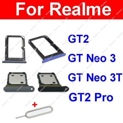 ถาดซิมการ์ดสําหรับ Realme GT2 Pro GT Neo3 GT Neo 3T Micro Sim Card Tray Socket SD Card Reader Holder Slot อะไหล่