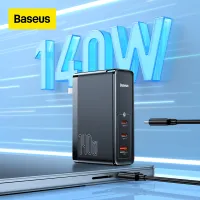 Baseus 140W GaN5 USB C Fast Charger PD3.1 QC4.0 Triple-port Quick Charger For iPhone 14 Pro Max Vivo Oppo MacBook Pro [Free USB C Cable]