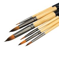 Round Shape Nylon Hair 6 Pcs Set Chinese Watercolor Brushes DIY Drawing Art Pen Brushes Supplies For Children School Tool Artist Brushes Tools