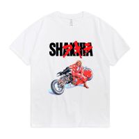 เสื้อยืดแนวสตรีท เสื้อยืด ขนาดใหญ่ พิมพ์ลายอนิเมะ Akira Shotaro Kaneda Motorcycle Tokoyo แฟชั่นสตรีท  BA0P