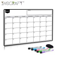 Upgrated Magnetic Dry Erased Refrigerator Whiteboard Kitchen Fridge Calendar Message Board Student Kids Monthly Planner Board A3