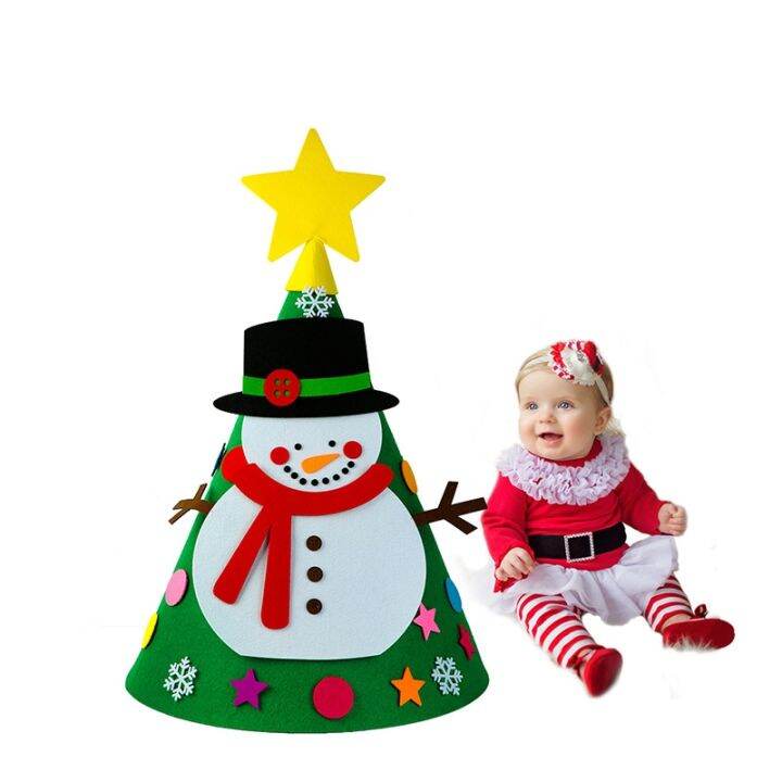 cod-diy-cone-snowman-old-man-props-childrens-felt-cloth-tree-toys-clearance