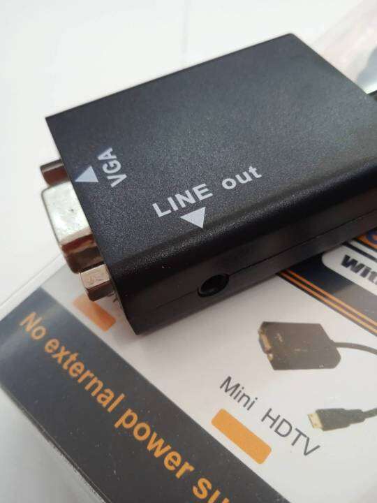 อะแดปเตอร์-hdmi-to-vga-adapter-aux-สายเฮดดีเอมไอเป็นวีจีเอ-ตัวแปลงสัญญานจอคอม-กล่องแปลงสัญญานคอมออกจอ-สามารถต่อเสียงด้านข้างได้