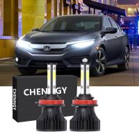 หลอดไฟหน้า Led สีขาว 6000 K H11 2 ชิ้นสําหรับ Honda Civic ( Fc ) 10Th Gen Year 2016-2019