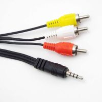 1 Meter 3.5mm Audio Male Jack Plug to 3 RCA male aux Connector Splitter Cable wire AV Adapters Video extension Cord O1