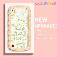 Jjlingji เคส A71 A01ปลอกสำหรับ Samsung A10ลายการ์ตูนหมีน่ารักดีไซน์ใหม่น่ารักกรอบกันกระแทกแบบใสนิ่มเคสมือถือโปร่งใสลายกล้องถ่ายรูปสุดสร้างสรรค์เคสซิลิกาเจลป้องกัน