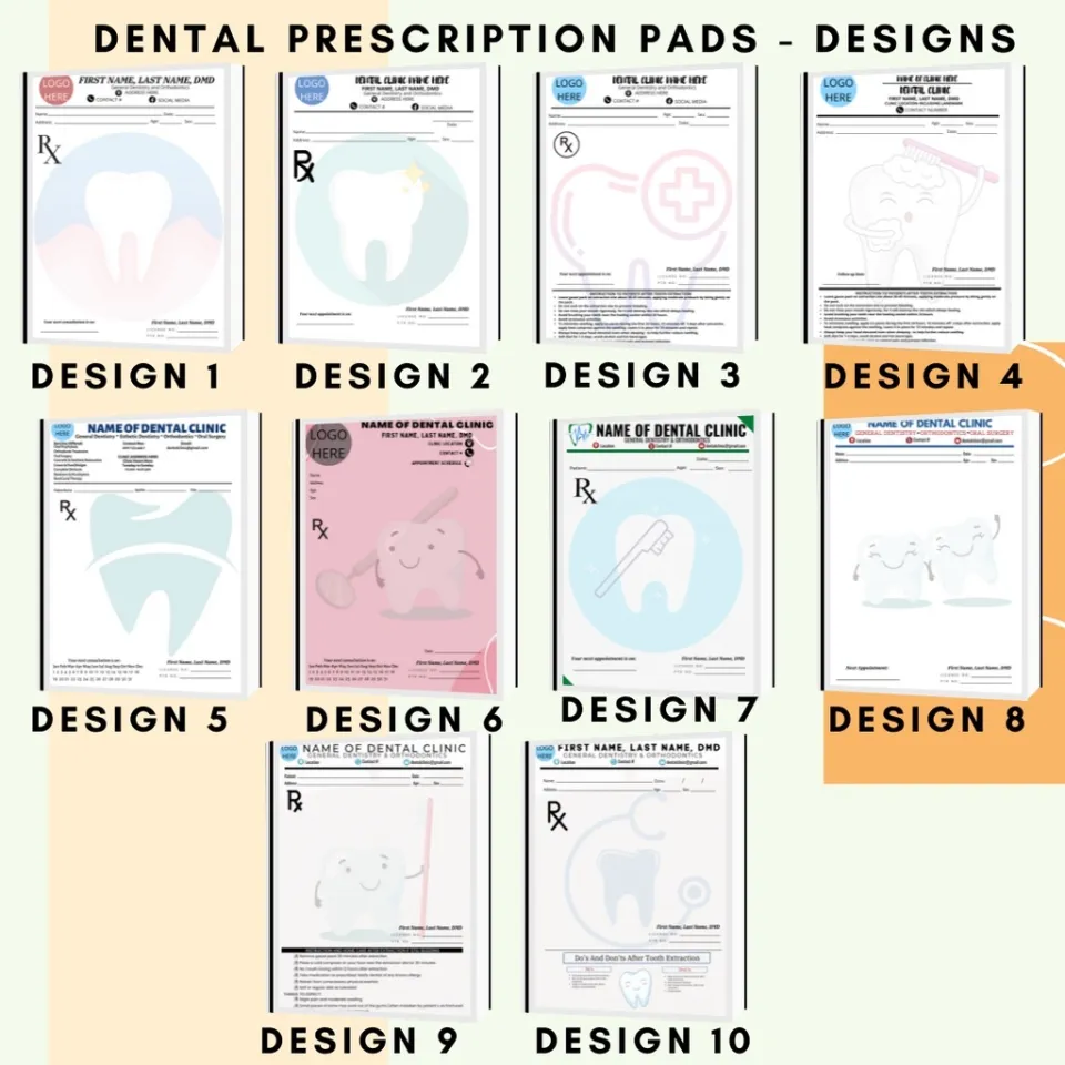 Prescription Pad Design For Dentist