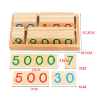 Children Wooden Montessori Number Digital 1-9000 Cards Toys For Students Learning Small Size Educational Early Educational Toys