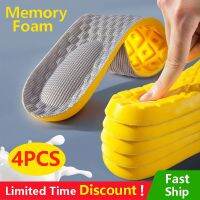 4Pcs Soft Latex Memory Foam Insoles Women Men Sport Running Foot Support Shoe Pad Breathable Orthopedic Feet Care Insert Cushion