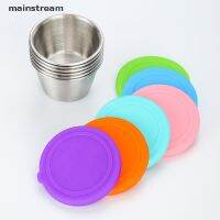 [mainstream] Stain Steel Dressing Container Reusable Sauce Cups Seasoning Salad With Lids Boutique