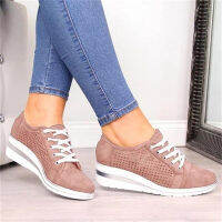 Size 35-43 Flock New High Heel Lady Casual Women Sneakers Leisure Platform Shoes Breathable Height Increasing Shoes Women Flats