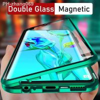 Metal Magnetic Case For Samsung Galaxy S22 S21 S20 S23 Ultra FE Plus A52 A32 A54 A71 A51 A31 A33 A53 Double Sided Glass Coque