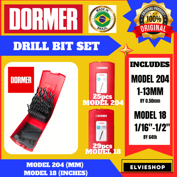 Original DORMER Drill Bit Set HSS Jobber Series MM or Inches Lazada PH