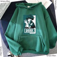 เสื้อกันหนาวแขนยาว มีฮู้ด ลายการ์ตูนอนิเมะ Deku Boku No Hero My Hero Academia สีเขียว แฟชั่นฤดูหนาว สําหรับผู้หญิง