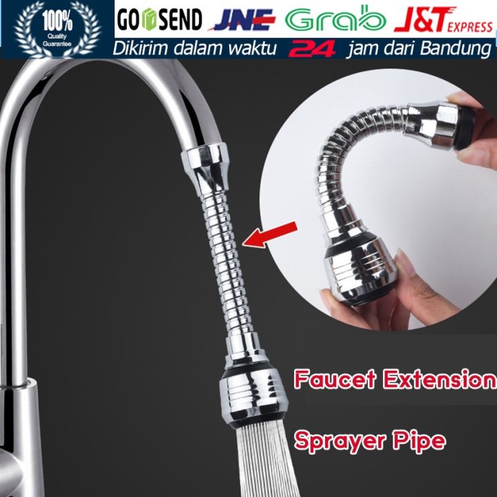 Flexible Faucet Sprayer Sambungan Kran Flexible Irit Air Anti Splash Shower Head Saring Turbo 4962