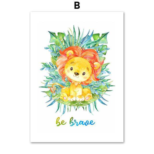 bl-tter-l-we-elefant-maus-gro-e-zitieren-nordic-poster-und-drucke-wand-kunst-leinwand-malerei-wand-bilder-junge-m-dchen-kinder-z