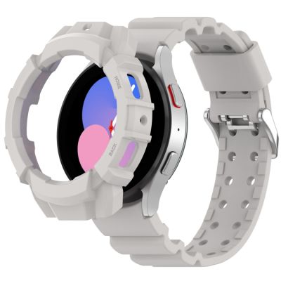 สำหรับ Samsung Galaxy Watch4สายนาฬิกาข้อมือซิลิโคนเกราะ44มม. + เคสป้องกัน