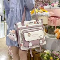 【Hot Sale】 female messenger student bag large-capacity backpack all-match one-shoulder school tuition new