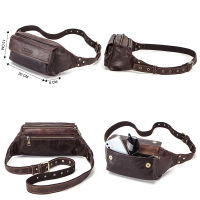 CONTACTS Travel Waist Packs Men Genuine Leather Waist Bags Fanny Pack for Male Casual Belt Bag Passport Cover with Phone Pocket