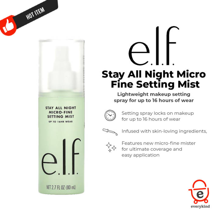 Elf Stay All Night Micro Fine Setting Mist - For All Skin Types, 16HR ...