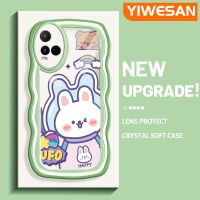 YIWESAN เคสสำหรับ VIVO Y21 2021 Y21G Y33s Y21s Y21e Y21a Y21t T1x 4G เคสการ์ตูนกระต่ายอวกาศสีสันสดใสขอบคลื่นครีมเคสมือถือนิ่มกันกระแทกแบบใสสร้างสรรค์เคสโปรงใสลายกล้องถ่ายรูปเรียบง่ายฝาครอบป้องกันซิลิโคน