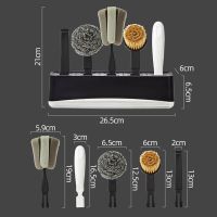 Pot Brushes Sisal Long Handle Kitchen Cleaning Brush Bamboo Kitchen Scrub Dishwashing Brush Set