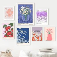 Cherry Blossom Tulips สตรอเบอร์รี่ดอกไม้แจกัน Wall Art ภาพวาดผ้าใบโปสเตอร์และภาพพิมพ์สำหรับตกแต่งห้องนั่งเล่น-สวยงามและสง่างาม,เพิ่มสัมผัสธรรมชาติของบ้านของคุณ