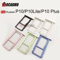 Aocarmo สำหรับ Huawei P10 Plus ซิมการ์ดถาดใส่การ์ด Micro SD สำหรับ Huawei P10 Lite Replacement Part-Luqiande