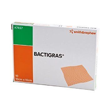 Bactigras | แบคติกาซ ผ้าก๊อซตาข่าย จำนวน 10x10 cm.( ผ้าก๊อซตาข่าย ตาข่ายปิดแผล ) D