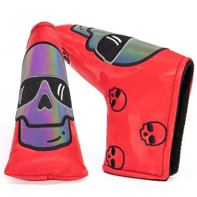 ○✒☞ Golf Blade Putter Cover Golf Club Head Covers for Putter Leather Blade Putter Headcover with Magnetic Closure สีแดง