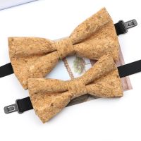 Fashion New Cork Wood Parent Kid Bowtie Sets Fancy Adjustable Butterfly Handmade Bow Tie Wedding Party Neckwear Family Accessory