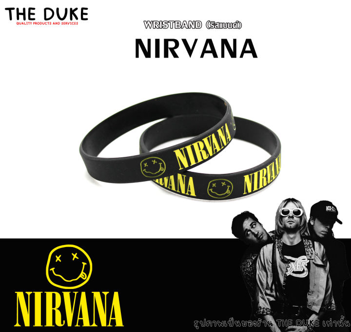 สายรัดข้อมือ วง Nirvana(เนอร์วานา) ริสแบรนด์ เคิร์ต โคเบน Kurt Cobain  พร้อมจัดส่งทันที | Lazada.Co.Th