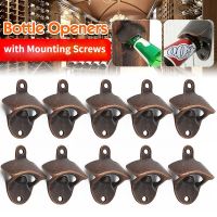 ✤ 10/5 Pack Retro Vintage Bottle Opener with Mounting Screws Wall Mounted 4 Colors Rustic Beer Opener Set for Kitchen Cafe Bars