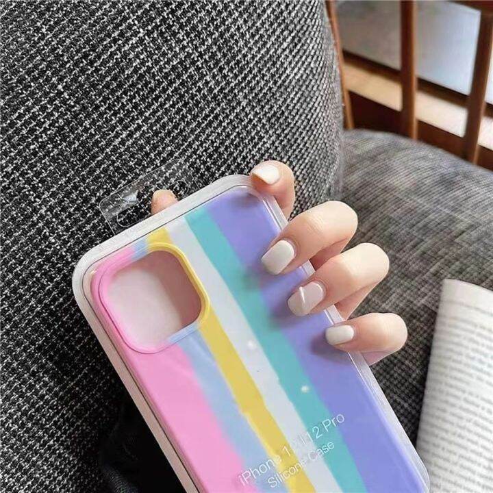 เคส-ไอโฟน-เคส-สายรุ้งไล่โทนสีนิ่ม-iphone-11-pro-max-เคสซิลีโคนสำหรับ-iphone6-6s-7-8-7plus-6plus-8plus-iphone11-iphonex