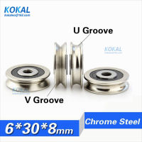 จัดส่งฟรี10ชิ้นล็อตแบริ่ง Gcr15เหล็ก Uv Groove Guide Wire Track Pulley Rail เส้นผ่านศูนย์กลางภายนอก30มม. ประเภทขลุ่ยแบริ่ง